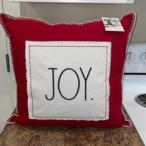 New Rae Dunn Red Joy Throw Pillow